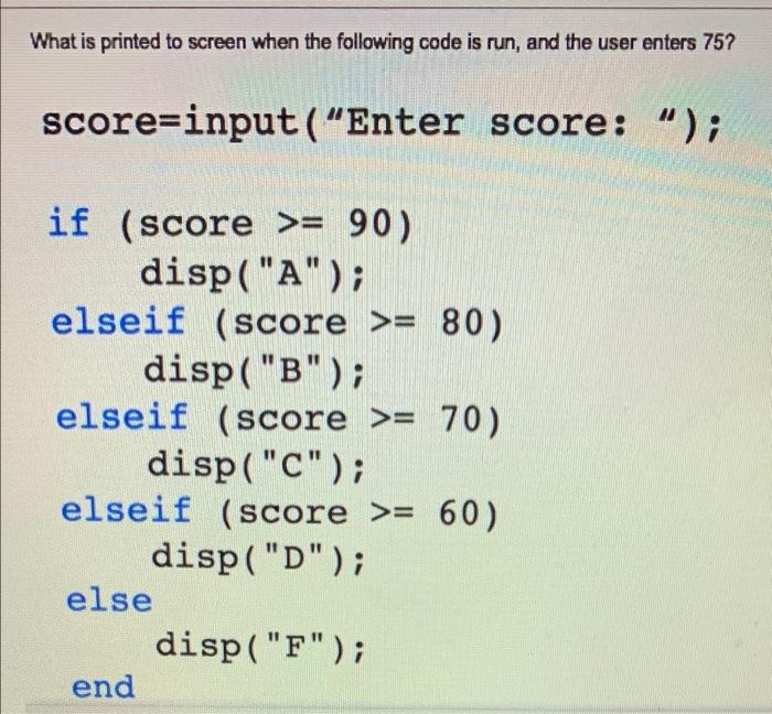 Solved What is printed to screen when the following code is | Chegg.com