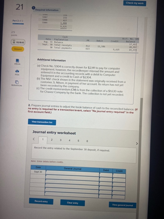 Solved Part 2 of 2 Required information The following | Chegg.com