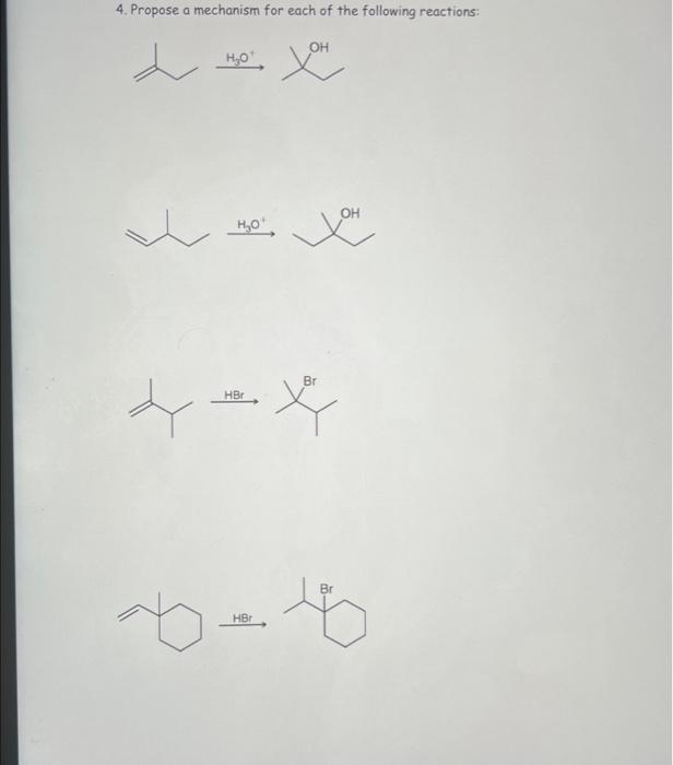 Solved 4. Propose a mechanism for each of the following | Chegg.com