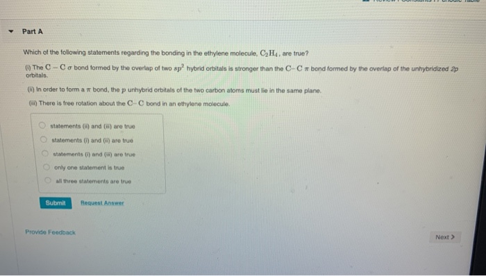 Solved Part A Which of the following statements regarding | Chegg.com