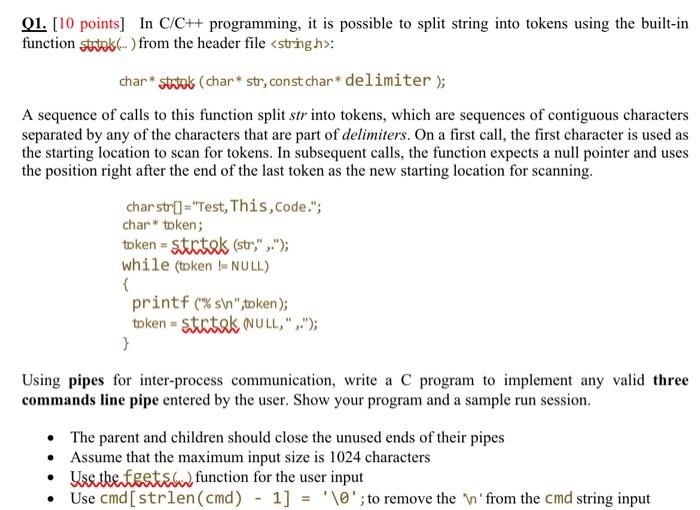 Q1. [10 points] In C/C++ programming, it is possible | Chegg.com