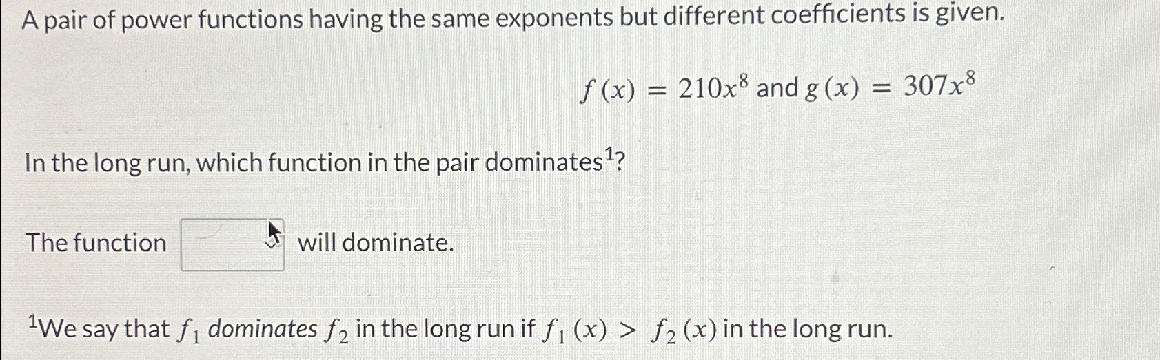 Solved A pair of power functions having the same exponents | Chegg.com