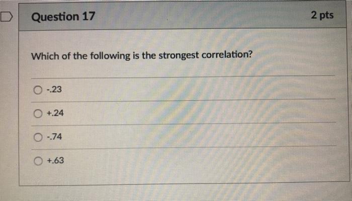 Solved Question 17 2 pts Which of the following is the | Chegg.com