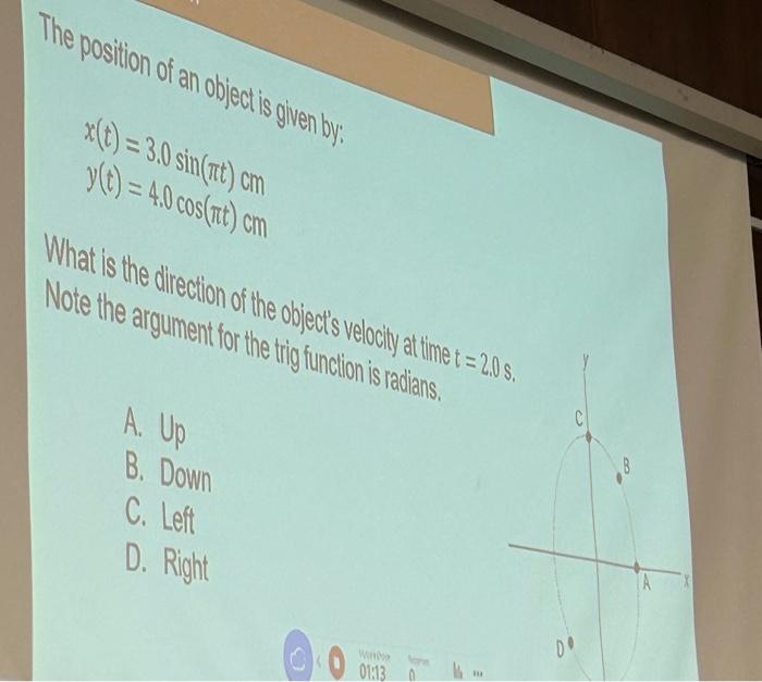 Solved The position of an object is given by: | Chegg.com