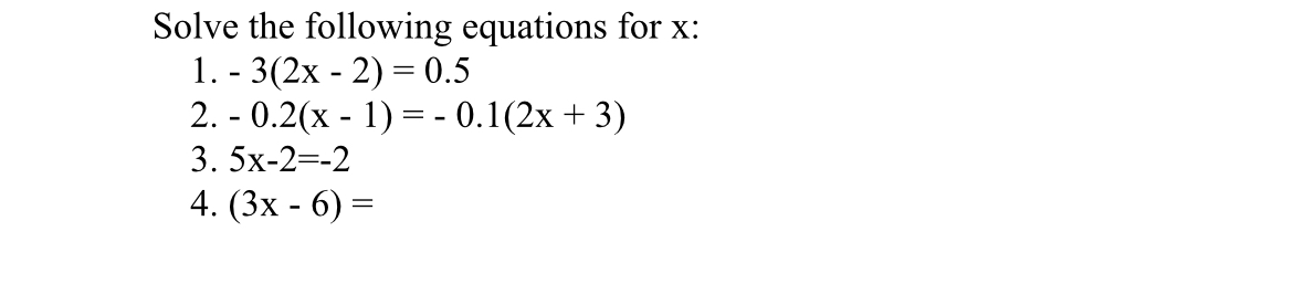 Solved Solve the following equations for x | Chegg.com