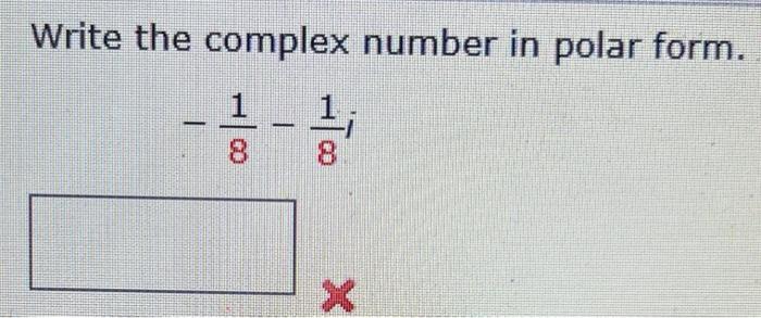 write the complex number in polar form 8i