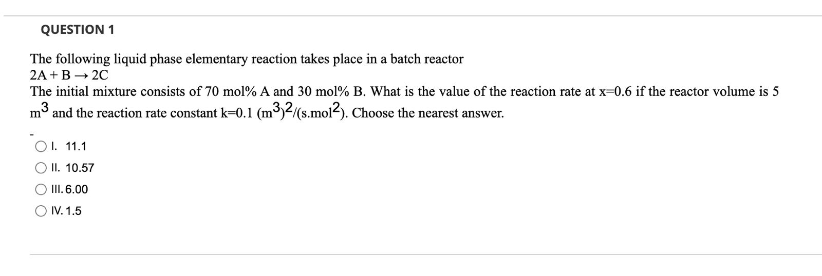 Solved The following liquid phase elementary reaction takes | Chegg.com