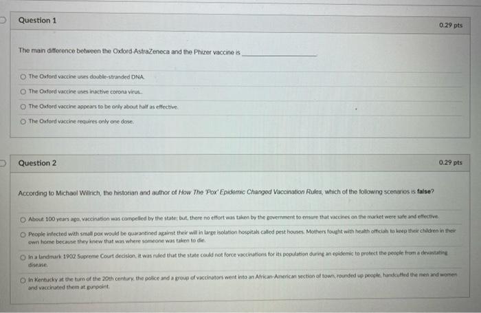 Solved Question 1 0.29 pts The main difference between the | Chegg.com