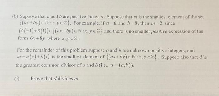 Solved (b) Suppose That A And B Are Positive Integers. | Chegg.com