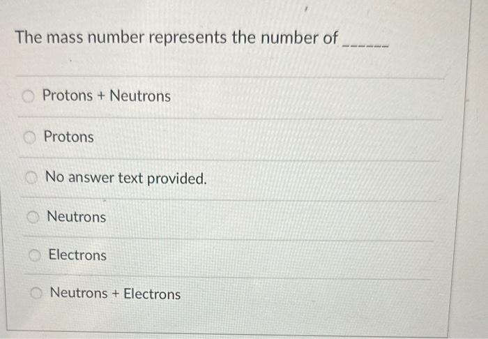how to get mass number from protons and neutrons
