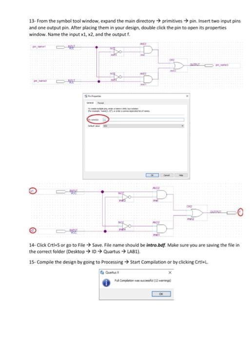 Quartus II Introduction 1. Create A Folder In Desktop | Chegg.com