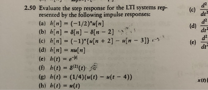Solved Ip 2 50 Evaluate The Step Response For The Lti Chegg Com