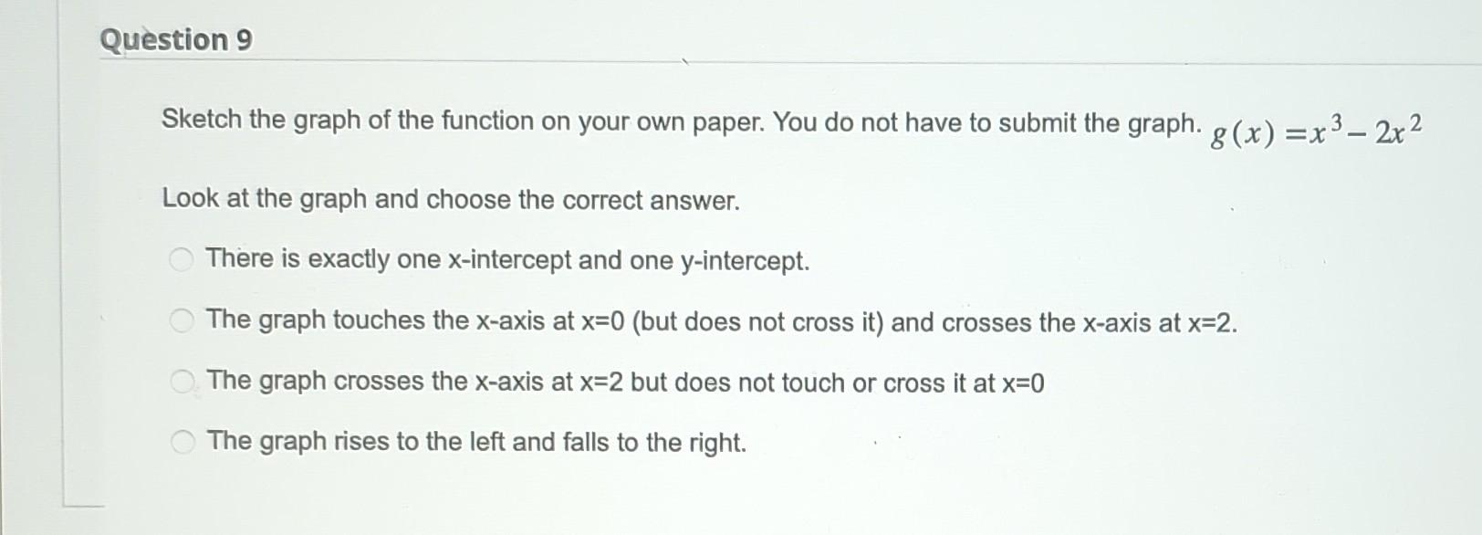 Solved Question 9 Sketch the graph of the function on your | Chegg.com