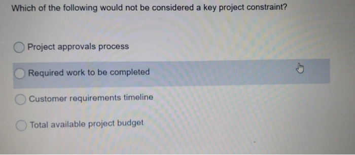 Solved Which of the following would not be considered a key | Chegg.com