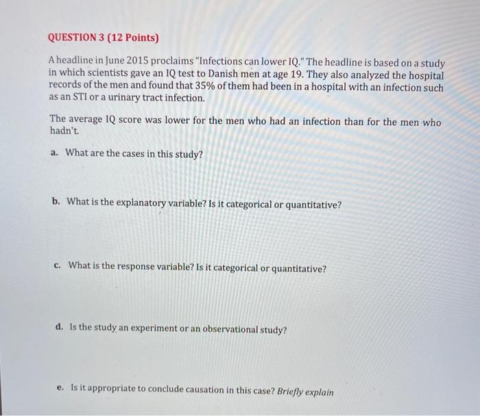 Solved QUESTION 7 (3 Points) Ask a random sample of students | Chegg.com