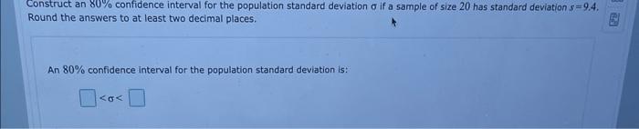 Solved Construct an 80% confidence interval for the | Chegg.com