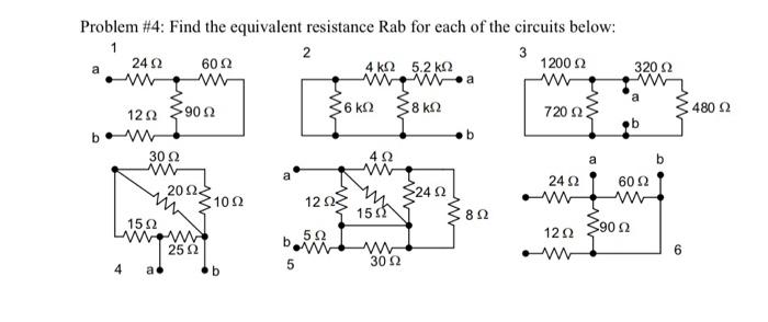 Solved Problem \#4: Find the equivalent resistance Rab for | Chegg.com