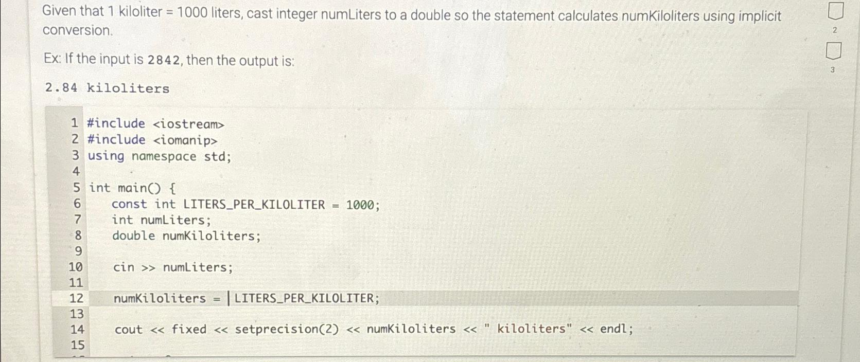 solved-given-that-1-kiloliter-1000-liters-cast-integer-chegg