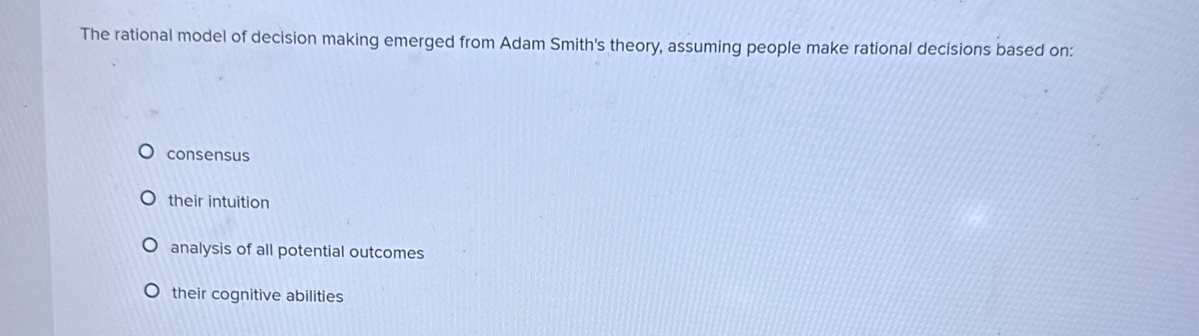 Solved The rational model of decision making emerged from | Chegg.com