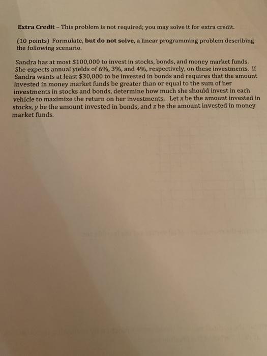 Solved Extra Credit - This problem is not required; you may | Chegg.com