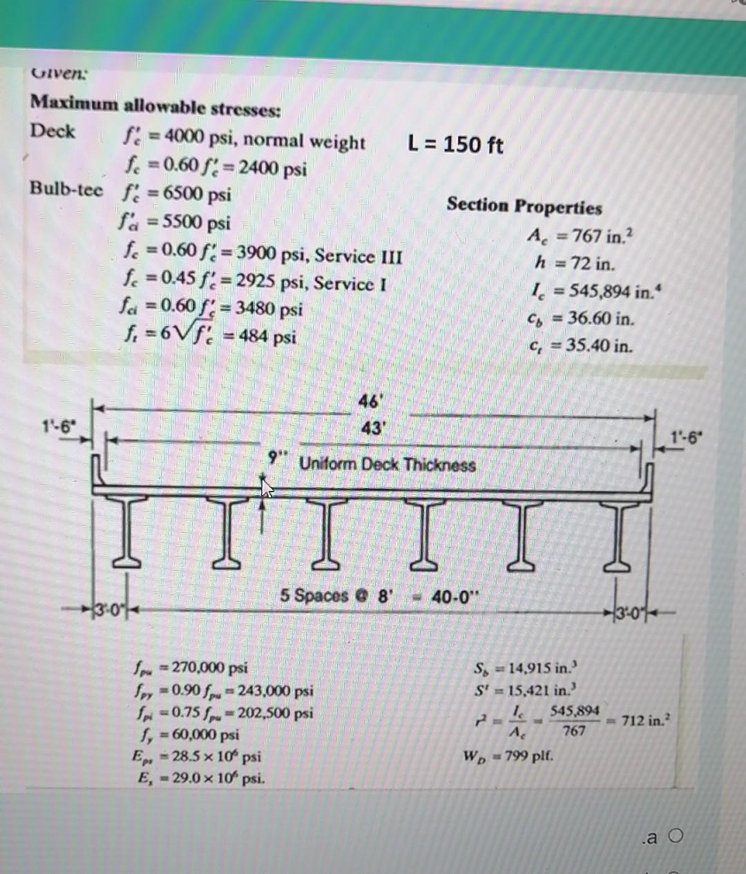 Solved If the girder length is changed to 200 ft, the girder | Chegg.com
