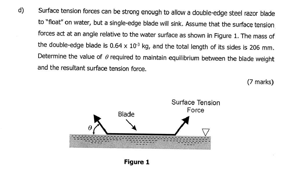 Solved Surface tension forces can be strong enough to allow