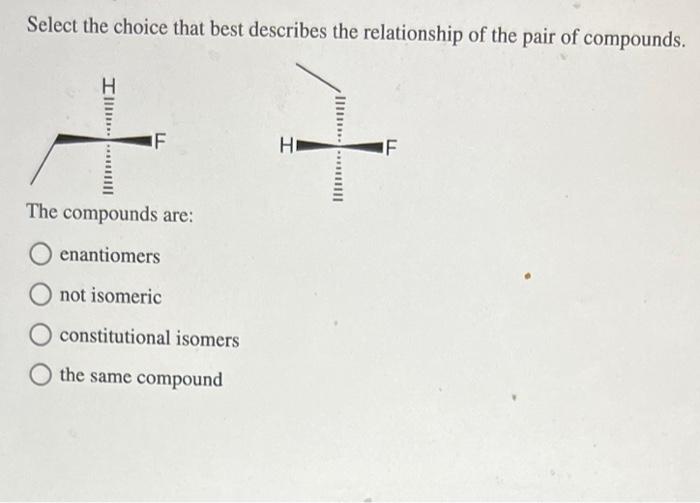 Solved Select The Choice That Best Describes The | Chegg.com