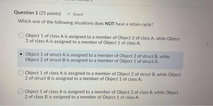 Solved Question 1 (25 points) Saved Which one of the | Chegg.com