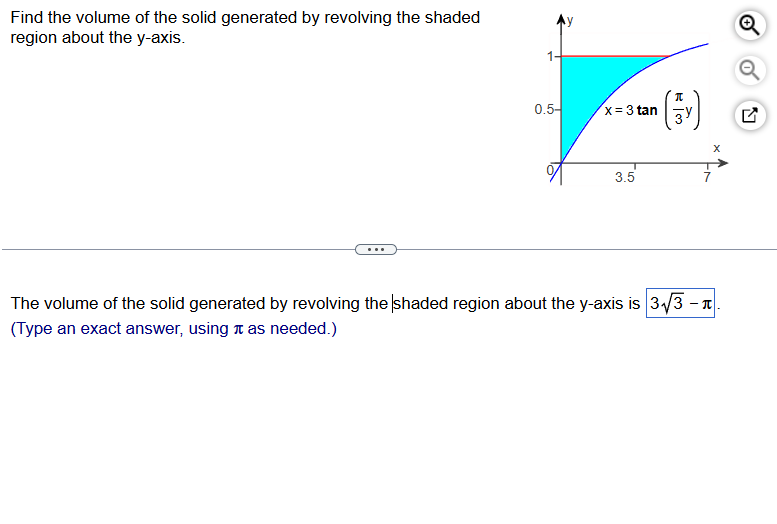 Solved Find the volume of the solid generated by revolving | Chegg.com