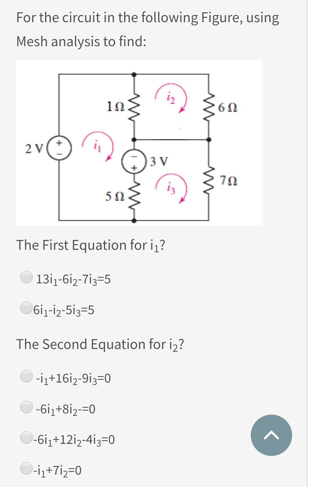 Solved For the circuit in the following Figure, using Mesh | Chegg.com
