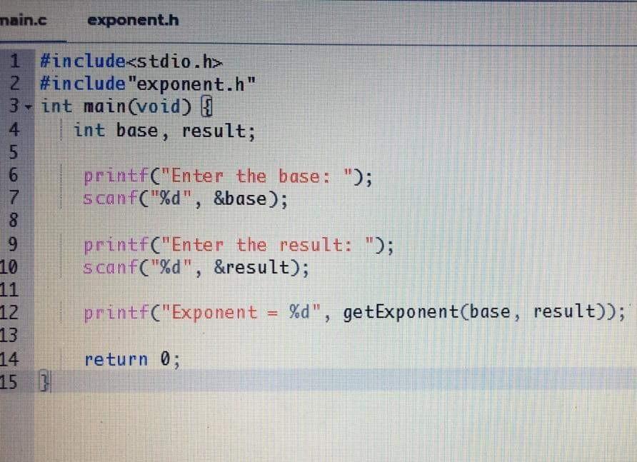 Solved 1. Exponent by Catherine Arellano implement a | Chegg.com