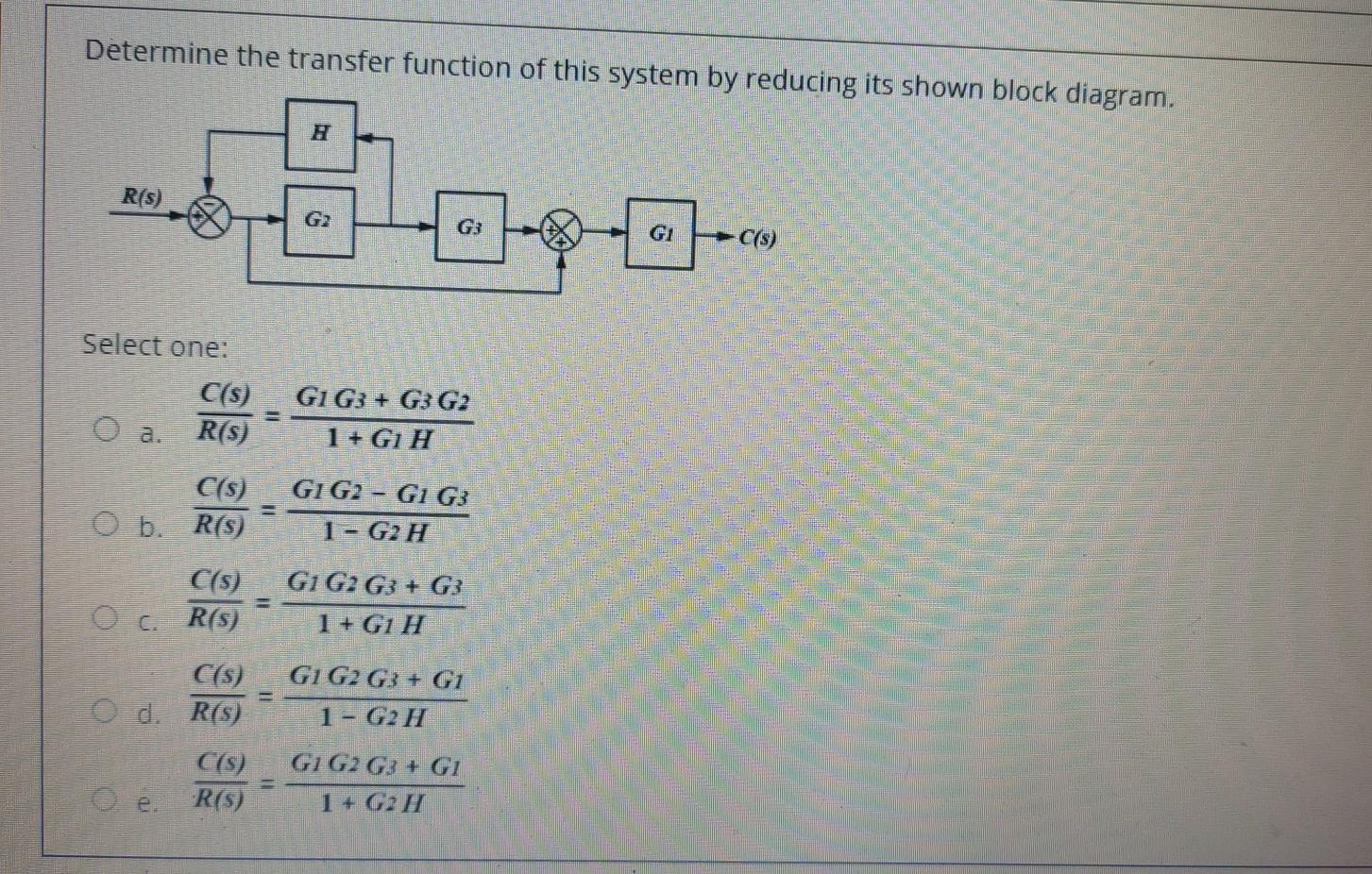 Solved Determine the transfer function of this system by | Chegg.com