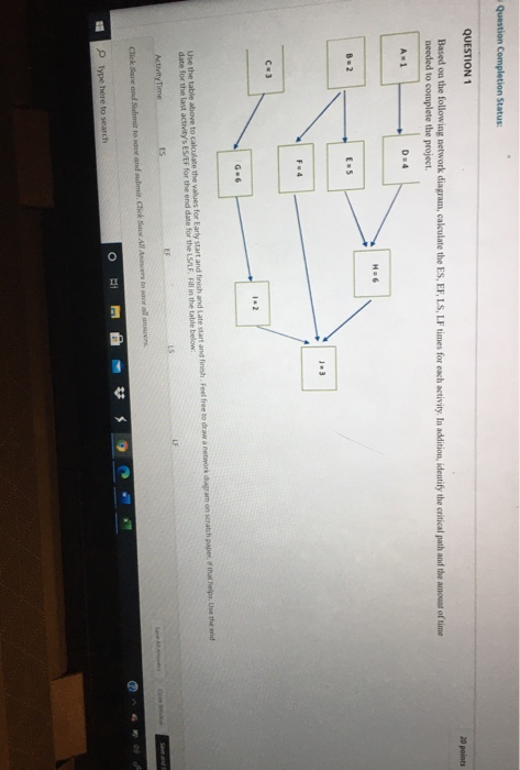 Solved Question Completion Status: QUESTION 1 20 points | Chegg.com