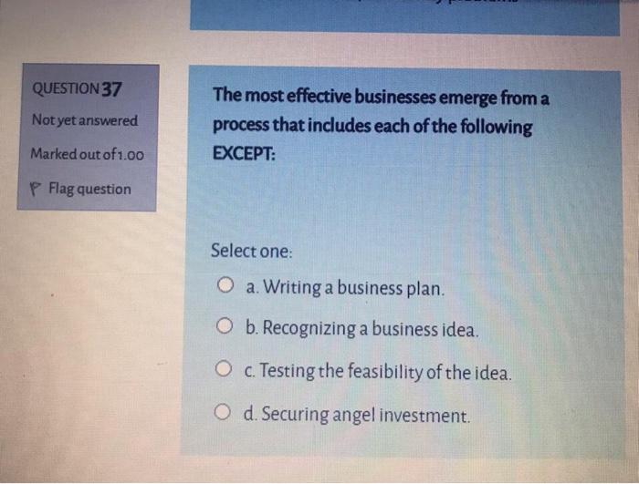 writing a business plan can ensure that you quizlet