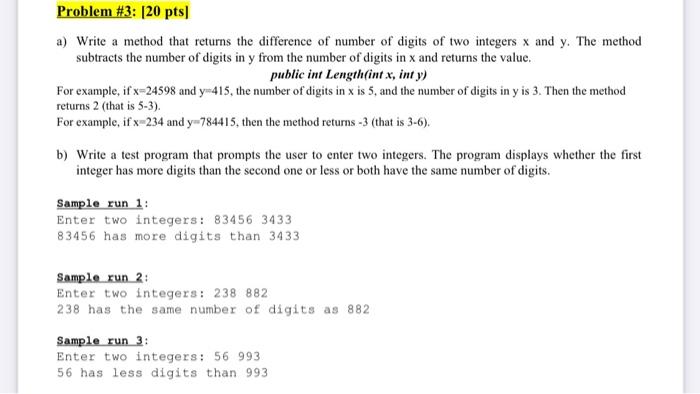 Solved Problem 3 20 Pts A Write A Method That Returns