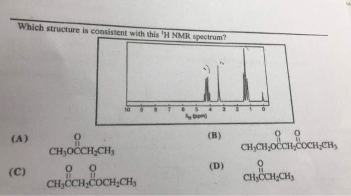 Solved Which structure is consistent with this 'H NMR | Chegg.com