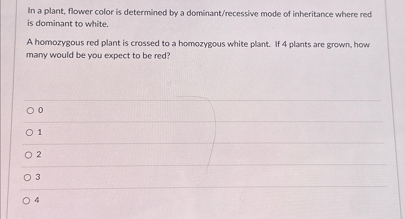 Solved In a plant, flower color is determined by a | Chegg.com