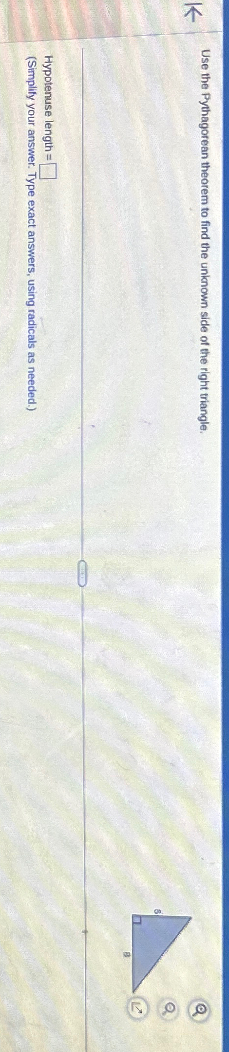 Solved Use the Pythagorean theorem to find the unknown side | Chegg.com