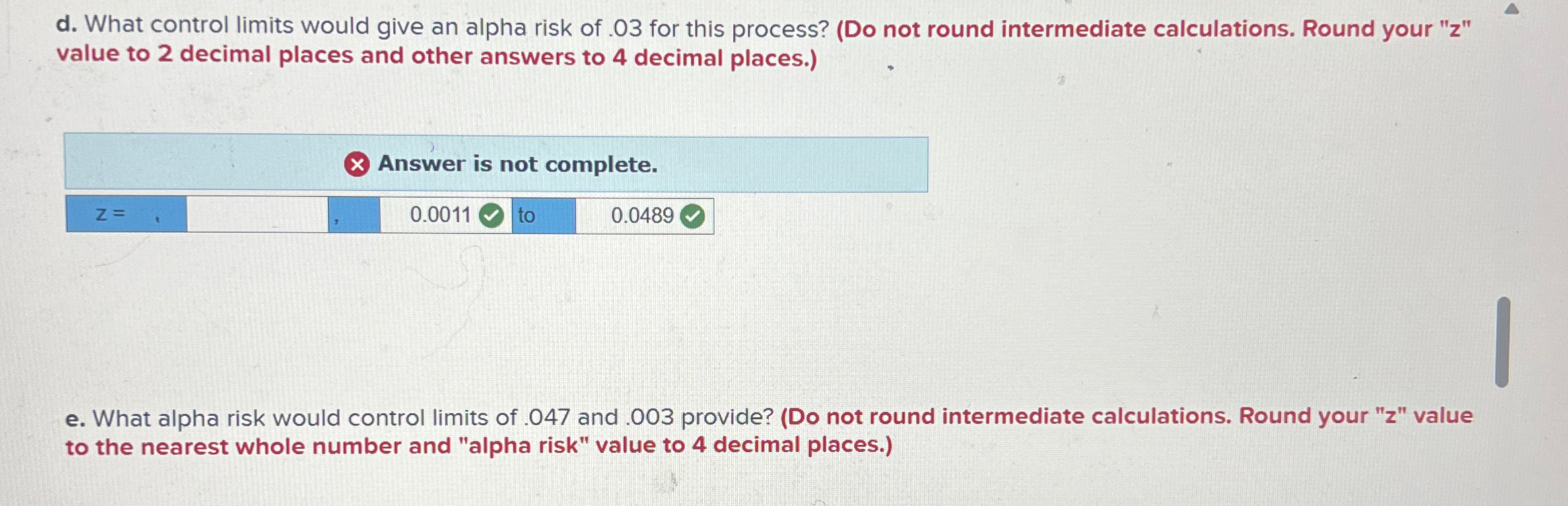 Solved d. ﻿What control limits would give an alpha risk of | Chegg.com