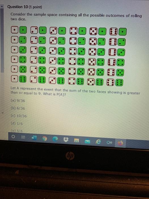 Solved Question 7 1 Point Consider The Sample Space Chegg
