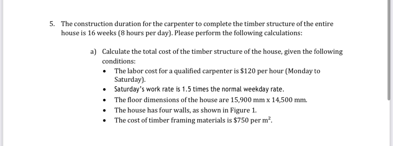 Solved The construction duration for the carpenter to | Chegg.com