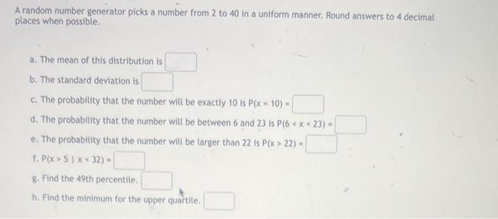 Solved A random number generator picks a number from 2 to 40 | Chegg.com