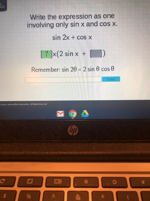 Solved lus Write the expression as one involving only sin x | Chegg.com