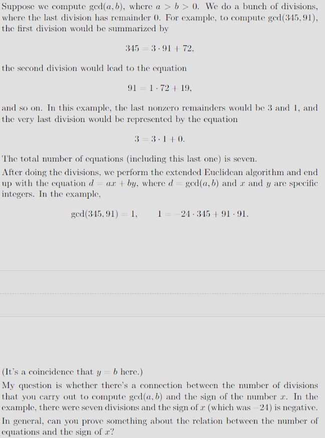 Solved Suppose We Compute Gcd(a, ﻿b), ﻿where A > ﻿b > 0. ﻿We | Chegg.com