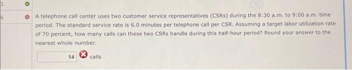Solved A telephone call center uses two customer service | Chegg.com