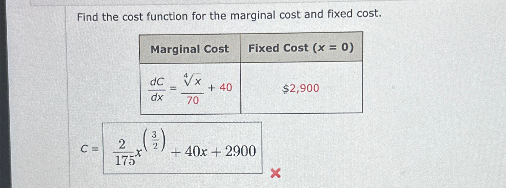 Solved Find the cost function for the marginal cost and | Chegg.com