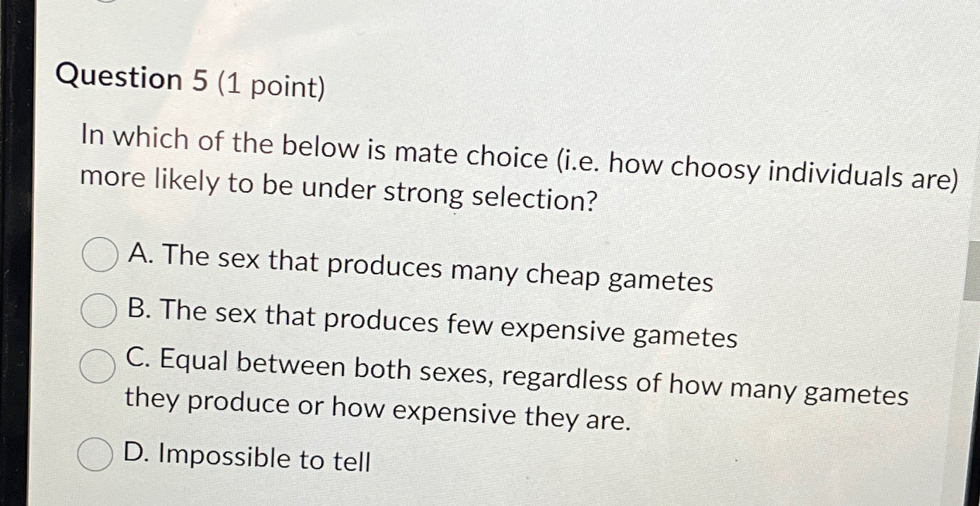 Solved Question 5 (1 ﻿point)In which of the below is mate | Chegg.com