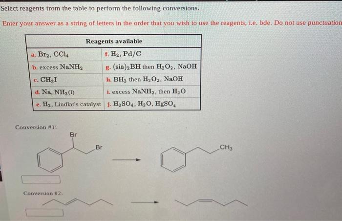 Solved Using The Reagents Listed In The Table Below, Show | Chegg.com