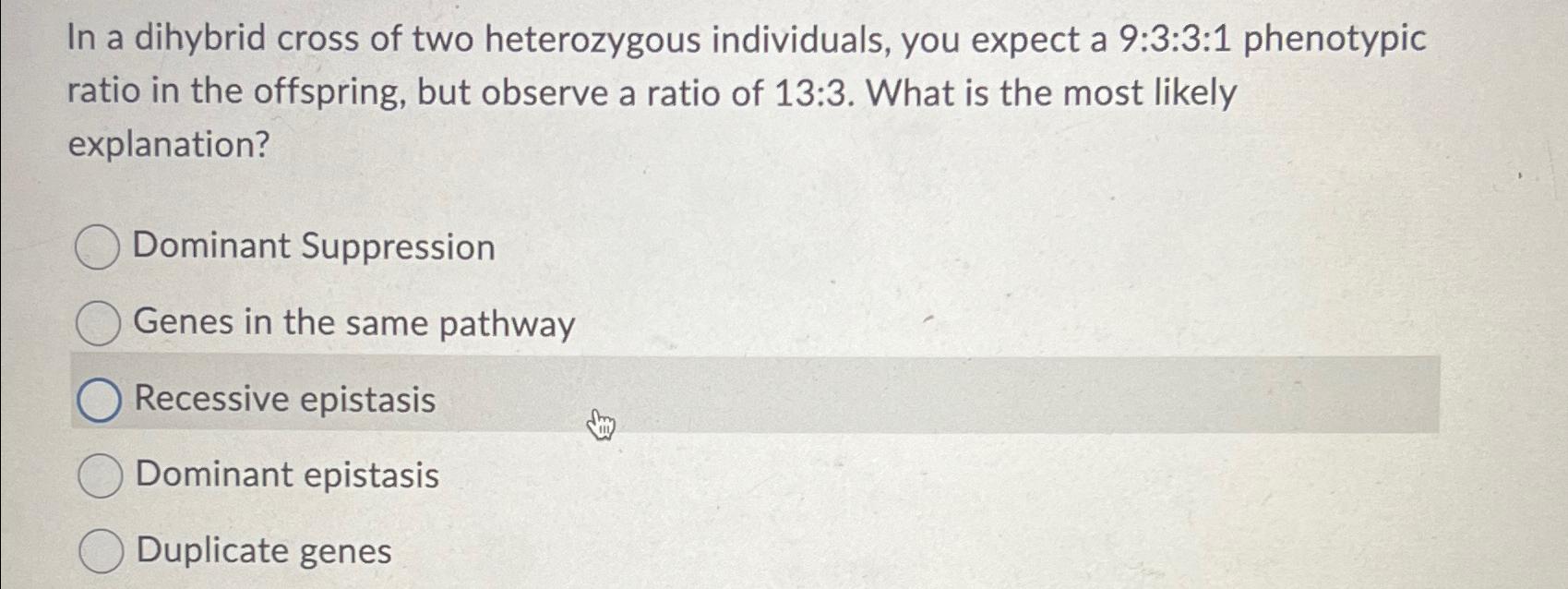 Solved In a dihybrid cross of two heterozygous individuals, | Chegg.com