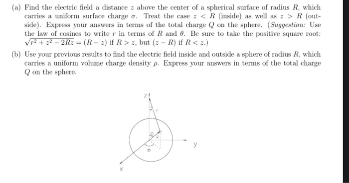 Solved (a) Find the electric field a distance z above the | Chegg.com